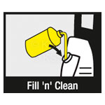 Fill 'n' Clean - Simply fill the detergent tank of the high-pressure cleaner