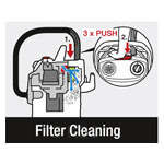 Integrated filter cleaning